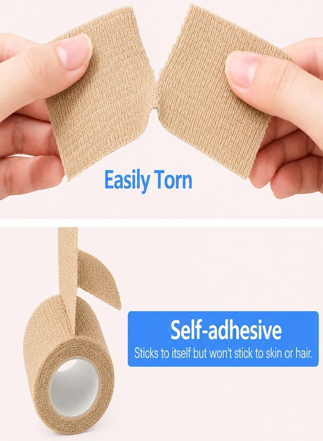 CareVego® Self Adhesive Bandage Wrap, 5 Pack, 1 * 7.5CM, 4 * 2.5CM, Cohesive Bandages, Medical Wrap, Elastic Bandage Wrap, Self Sticking Bandage Tape (Travel Care Pack) - Image 3