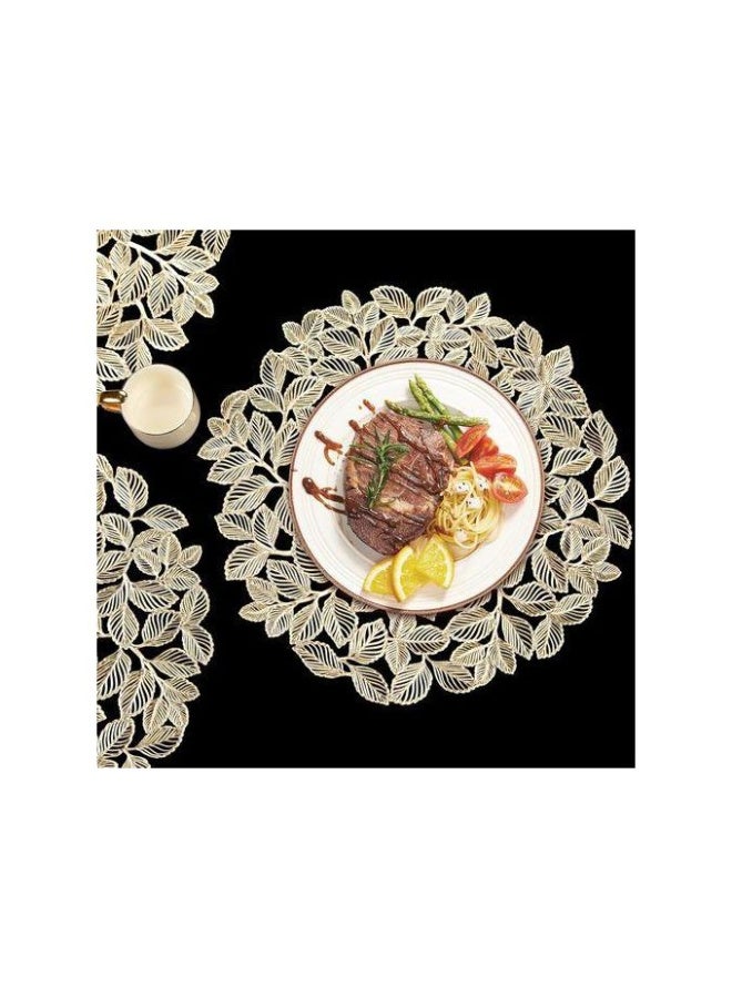 مفارش مائدة مستديرة قطعتين باللون الذهبي - Image 4