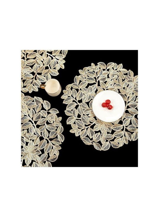 مفارش مائدة مستديرة قطعتين باللون الذهبي - Image 5