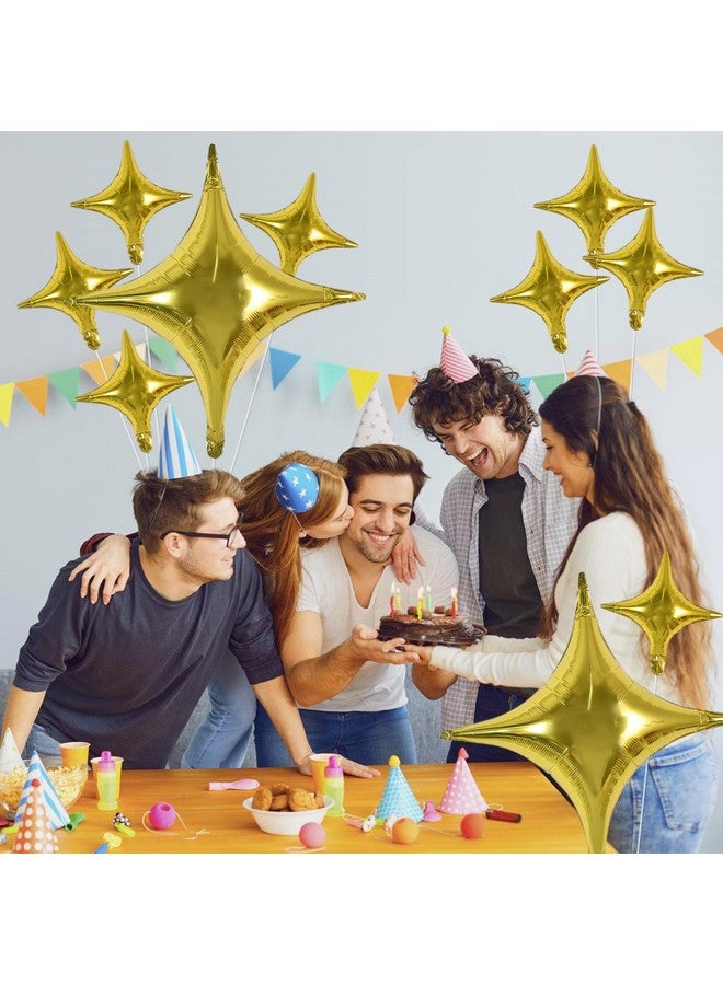 TONIFUL 30Pcs 26In&10In Star Balloons Large Gold Four Pointed Star Shape Foil Balloons Mini Star Mylar Balloons for Birthday Wedding Baby Shower Anniversary Engagement Party Decorations Supplies - Image 4