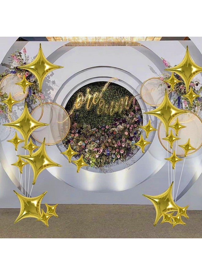 TONIFUL 30Pcs 26In&10In Star Balloons Large Gold Four Pointed Star Shape Foil Balloons Mini Star Mylar Balloons for Birthday Wedding Baby Shower Anniversary Engagement Party Decorations Supplies - Image 5