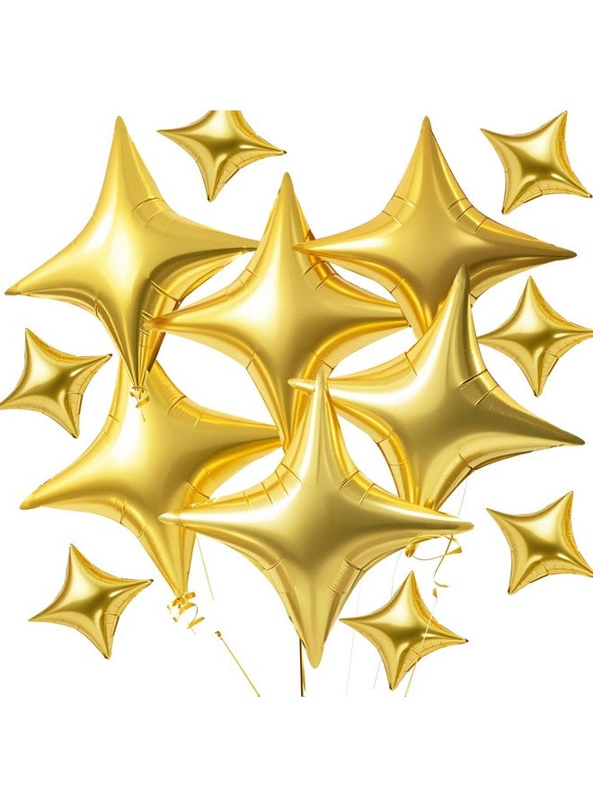 TONIFUL 30Pcs 26In&10In Star Balloons Large Gold Four Pointed Star Shape Foil Balloons Mini Star Mylar Balloons for Birthday Wedding Baby Shower Anniversary Engagement Party Decorations Supplies - Image 1