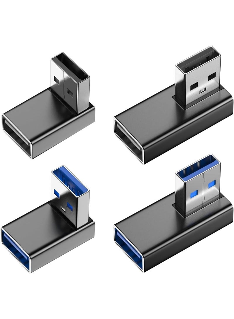 90 Degree Usb Adapter 4 Pcs Right Angle Extension Adapter Male To Female Usb Adapter For Pc Laptop Usb A Charger Power Bank And Most Usb Devices