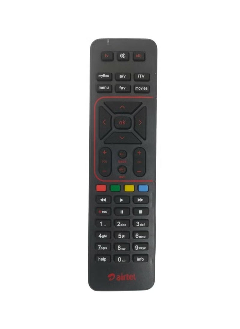 Remote for Airtel Digital Set Top Box with Recording Feature – Compatible Airtel DTH Remote (Pairing Required with TV Remote) – High-Quality, Durable, Easy-to-Use, Convenient Control for Your Airtel Set Top Box & TV