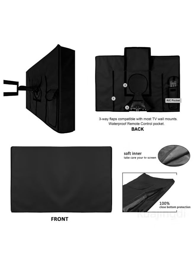 Outdoor TV Cover Waterproof Dustproof TV Protector Remote Control Pocket Bottom Cover for LED LCD Plasma TV  - Image 5