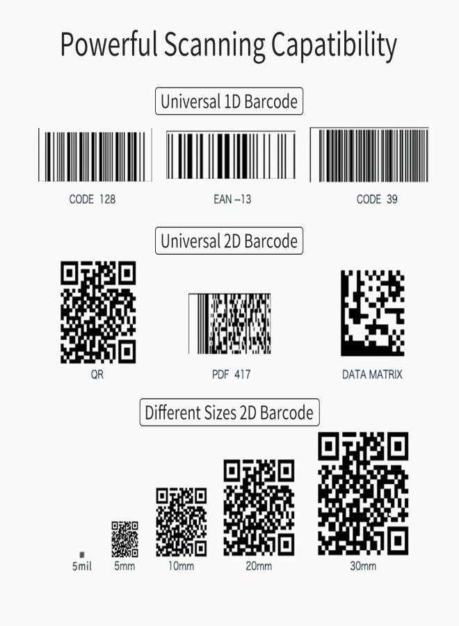 1D 2D Barcode Scanner QR Bar Code Reader Module Scanner CMOS Image USB Port Connection Omnidirectional Platform Auto Scanning High Scanning Speed 4m/s for Supermarket Logistics Restaurant Warehouse - Image 4