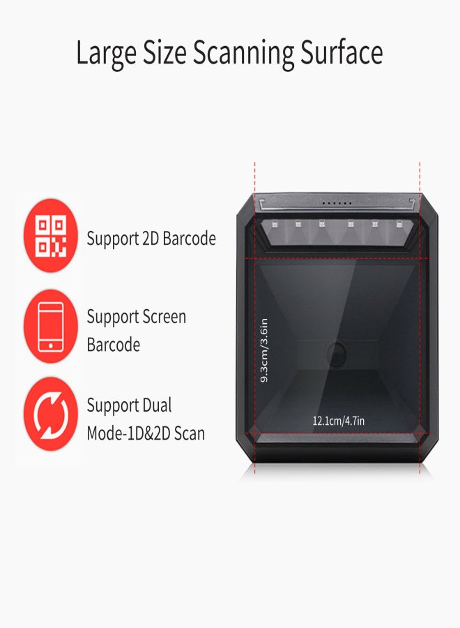 1D 2D Barcode Scanner QR Bar Code Reader Module Scanner CMOS Image USB Port Connection Omnidirectional Platform Auto Scanning High Scanning Speed 4m/s for Supermarket Logistics Restaurant Warehouse - Image 5