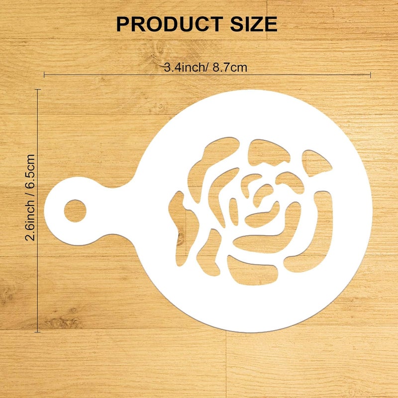 Konsait 20Pack Valentines Day Cake Stencil Templates Decoration Reusable Valentine Day Cake Cookies Baking Painting Mold Tools for Decorating Dessert Coffee Oatmeal Cappuccino Mousse Hot Chocolate - Image 2