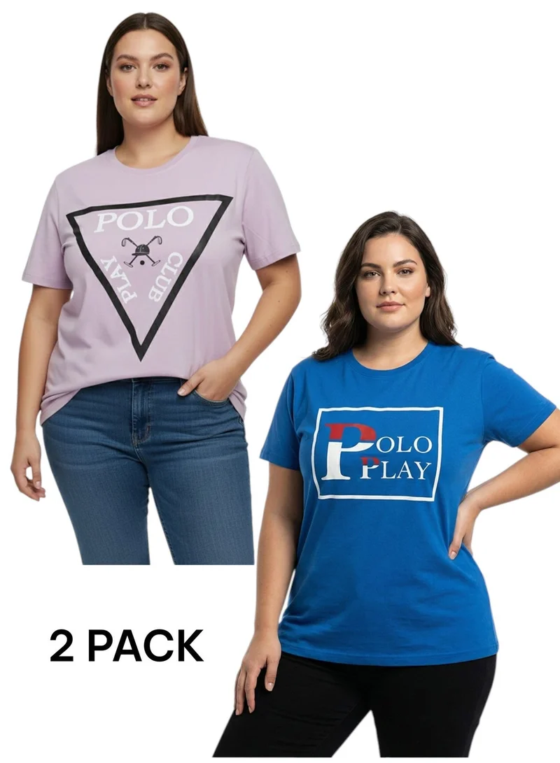 بولو بلاي  Multipack Graphic Print T-Shirt for WOMEN