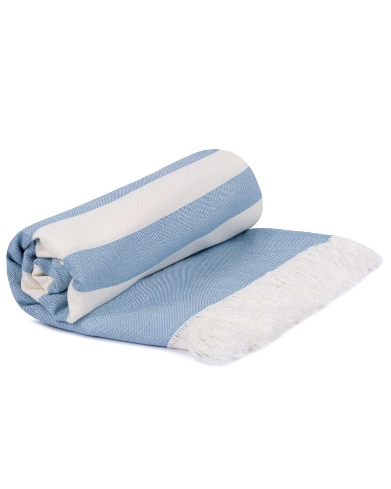 Mush 100% Bamboo Light Weight & Ultra-Compact Turkish Towel Super Soft, Absorbent, Quick Dry,Anti-Odor Bamboo Towel for Bath,Travel,Gym, Swim and Workout (2, Muted Blue & Yellow),250 tc - Image 4