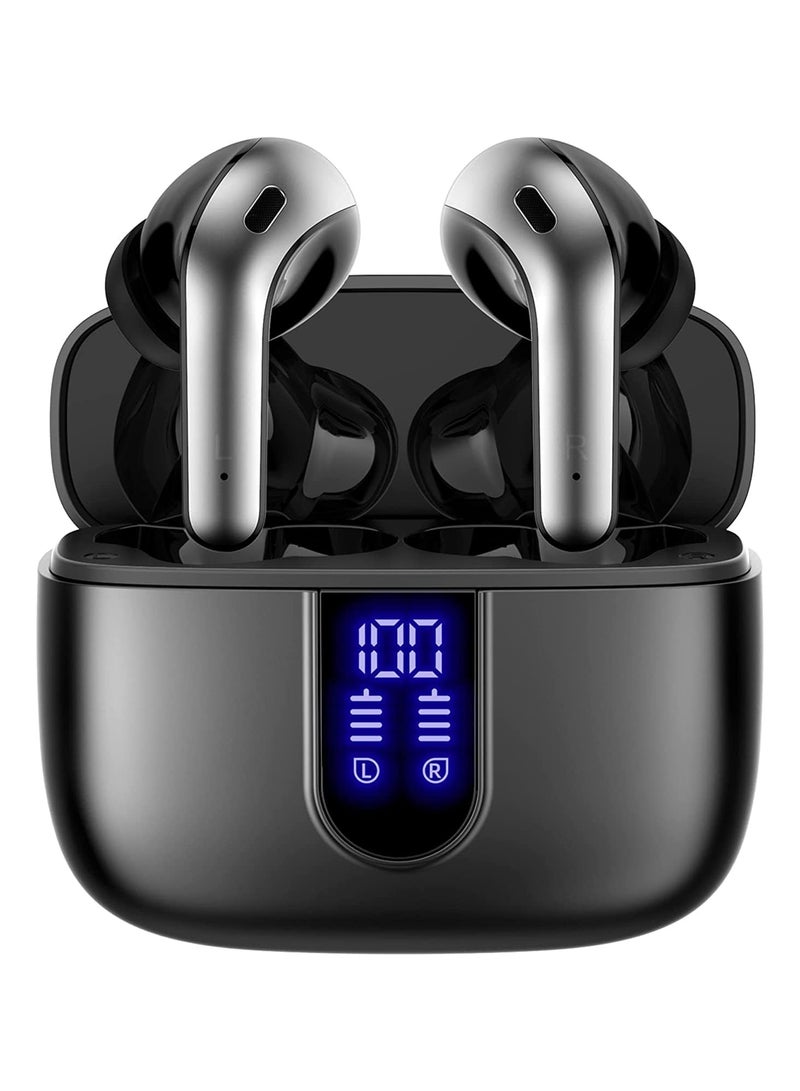 Bluetooth Headphones True Wireless Earbuds 60H Playback LED Power Display Earphones with Wireless Charging Case IPX5 Waterproof in-Ear Earbuds with Mic for TV Smart Phone Laptop Computer Sports  - Image 1