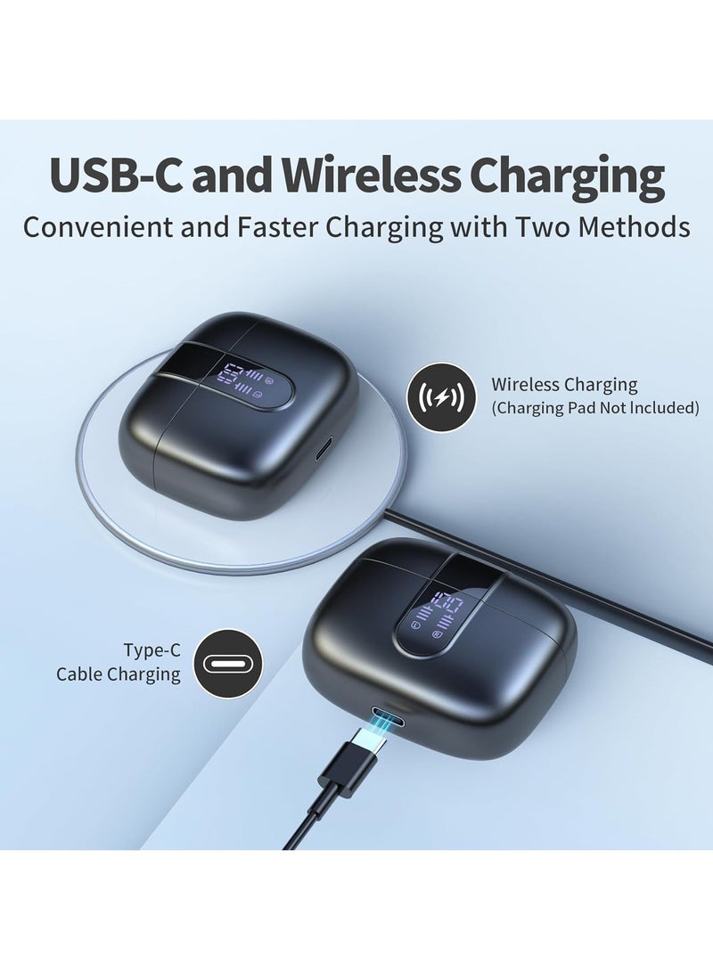 Bluetooth Headphones True Wireless Earbuds 60H Playback LED Power Display Earphones with Wireless Charging Case IPX5 Waterproof in-Ear Earbuds with Mic for TV Smart Phone Laptop Computer Sports  - Image 3