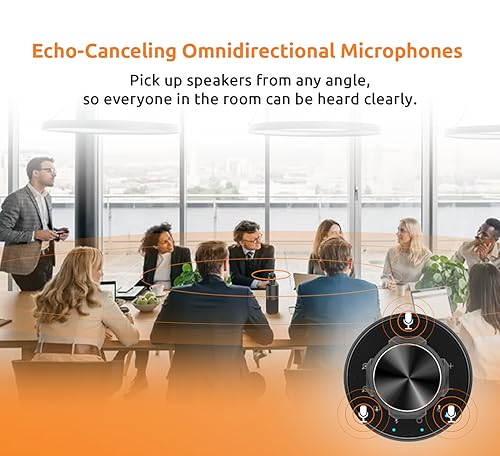 TOUCAN 360-Degree Video Conference Camera, 1080p HD Webcam with 4 Noise Reduction Mics, Speaker, AI Tracking, Works with Zoom, Google Voice, Microsoft Teams and More, for PC/Mac/Tablet - Image 3