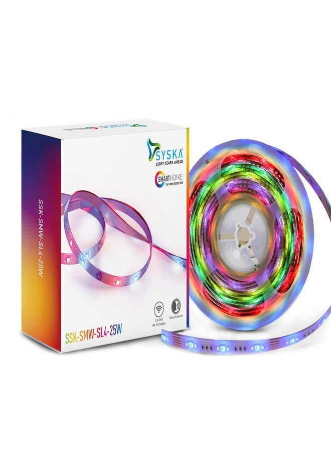 SYSKA Smart Wi-Fi Enabled 5M 25W 16million Color Strip Light Compatible with Amazon Alexa and Google Assistant (RGB) - Image 1