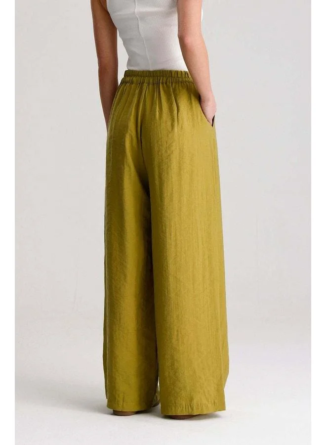 mina aise Women's Olive Green Premium Tencel Fabric Palazzo Pants 31074.