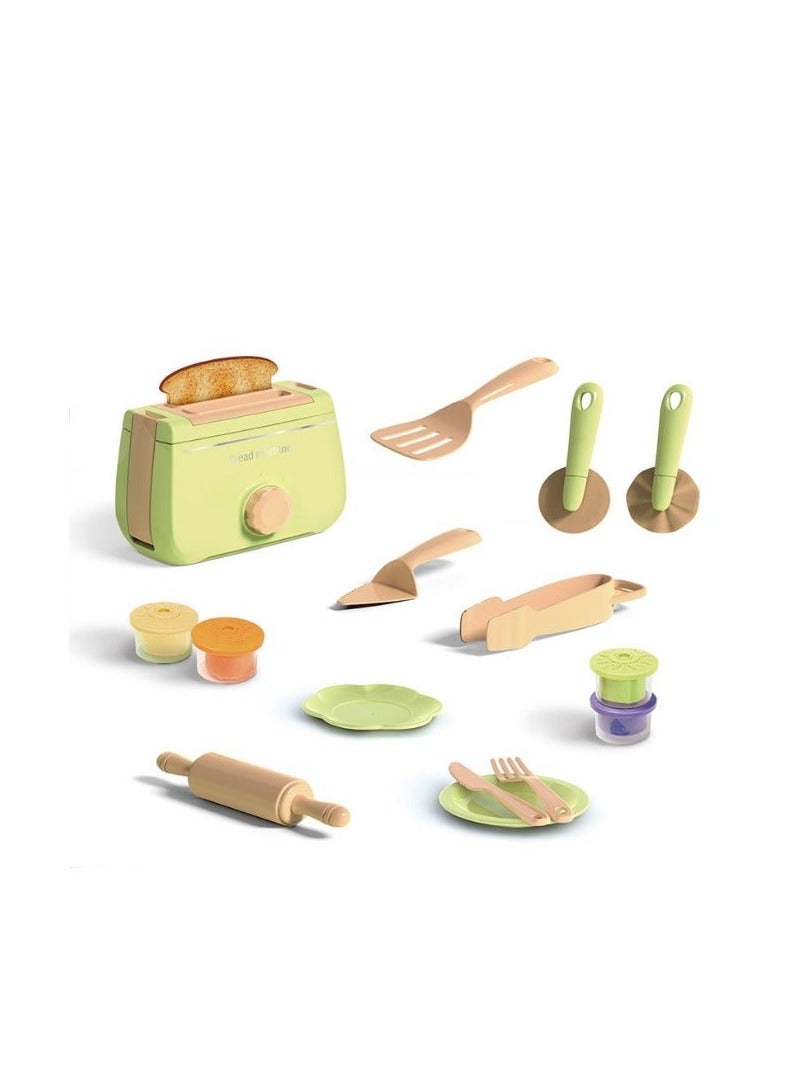 بسمة مجموعة ألعاب مطبخ للأطفال مع أدوات خبز وتحميص – تشمل محمصة وخلاط وأدوات مائدة بألوان جميلة – لعبة تعليمية لتنمية الخيال وحب الطبخ - Image 3
