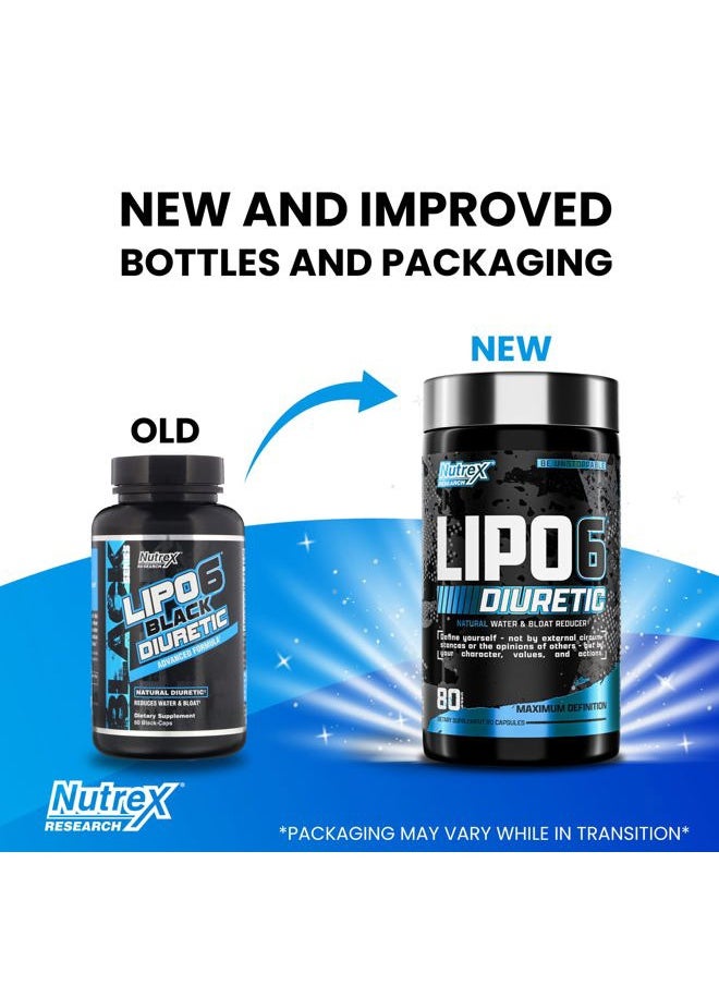 Nutrex Research Lipo 6 Black Diuretic Water Pills (80 Caps) - Diuretics Reduce Bloat, Water Weight & Enhances Muscle Definition - Water Pill Bloating Relief - Diuretics for Water Retention Pills  - Image 2