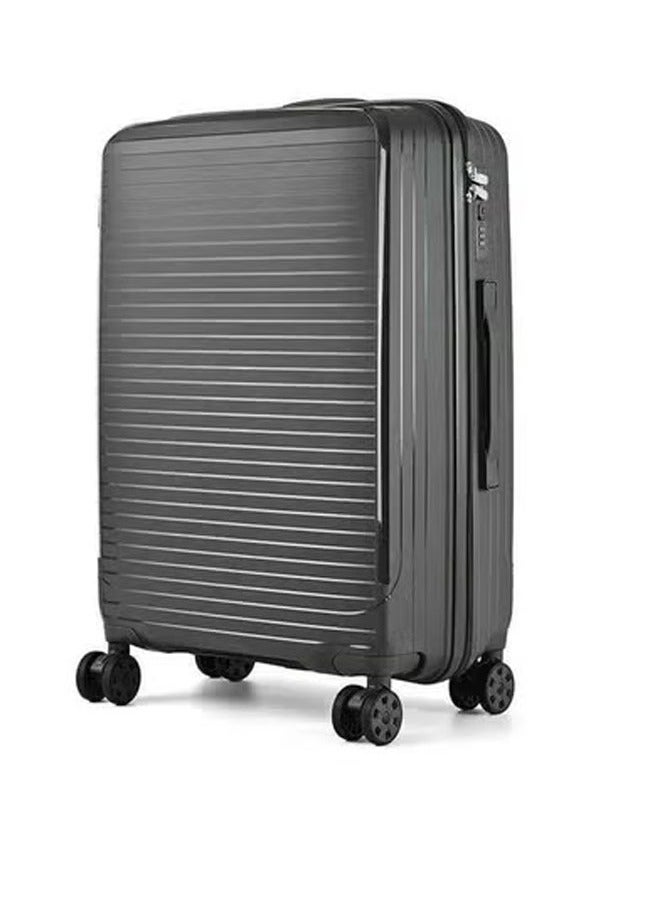 إن كي أكس مجموعة حقائب سفر متينة ذات هيكل صلب من ثلاث قطع باللون الأسود مع 4 عجلات دوارة مقاس 20 × 24 × 28 بوصة - Image 4