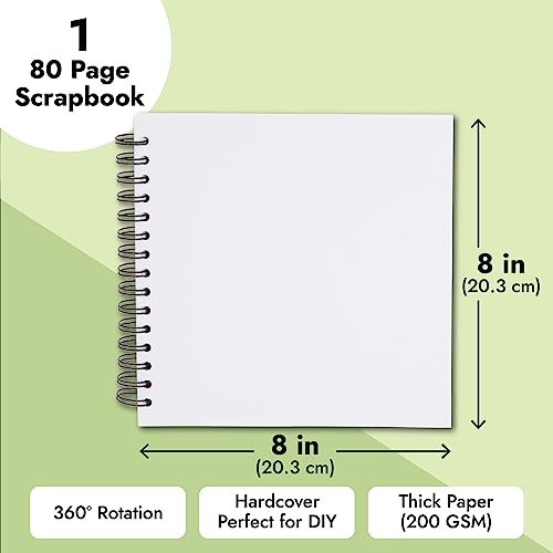 Paper Junkie ألبوم صور ورقي جانكي 8x8 بوصة لتوثيق صور العائلة، كتاب ضيوف الزفاف، ذكرى سنوية (40 ورقة) - Image 4