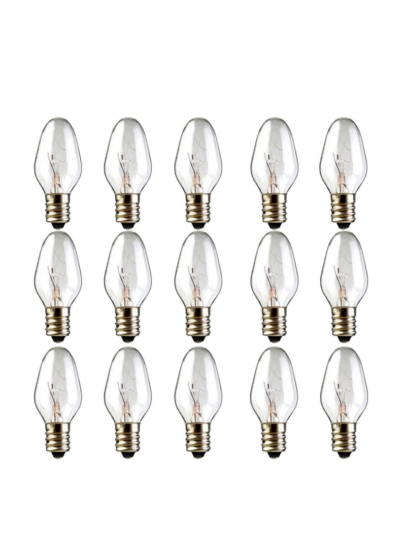 Generic Salt Lamp Bulbs - 15 Watt Light Bulbs for Scentsy Wax Warmer - C7 Replacement Bulbs for Plug in Wax Diffuser- Warmwhite - Dimmable,15 Packs  - Image 1
