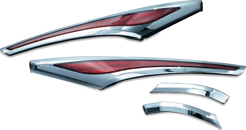 Kuryakyn 3232 Motorcycle Lighting Accessory LED Saddlebag Accent Swoops with Red Lenses for 201217 Honda Gold Wing GL1800 F6B Motorcycles Chrome 1 Pair black