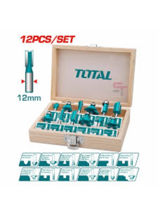 TOTAL 12mm Router Bit Set for Woodworking - Image 1