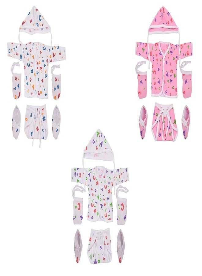 Toddylon طقم ملابس حديثي الولادة من توديلون - قميص قطن مع حفاضات وقبعات وقفازات وحذاء (0-6 أشهر) - Image 1