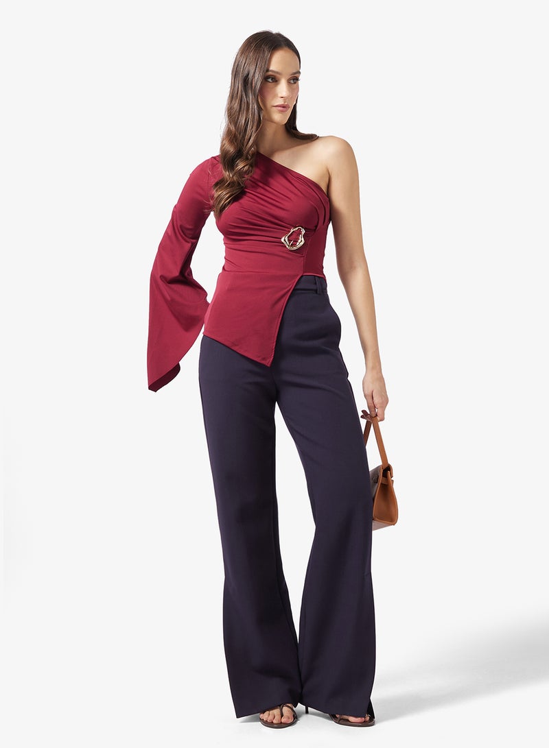 ELLA One Shoulder Fitted Top - Image 4