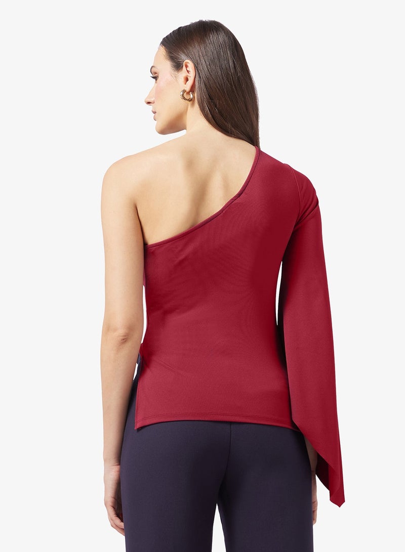ELLA One Shoulder Fitted Top - Image 2