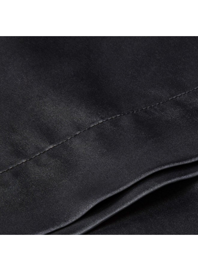 غطاء وسادة للجسم من الساتان، 20 × 54 بوصة، أسود، مجموعة من قطعة واحدة - Image 3