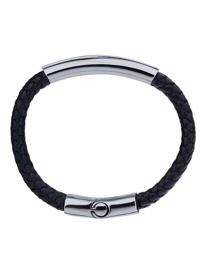 غاي لاروش سوار غي لاروش من الستانلس ستيل والجلد للرجال ، أسود ، 4TX704AV - Image 2