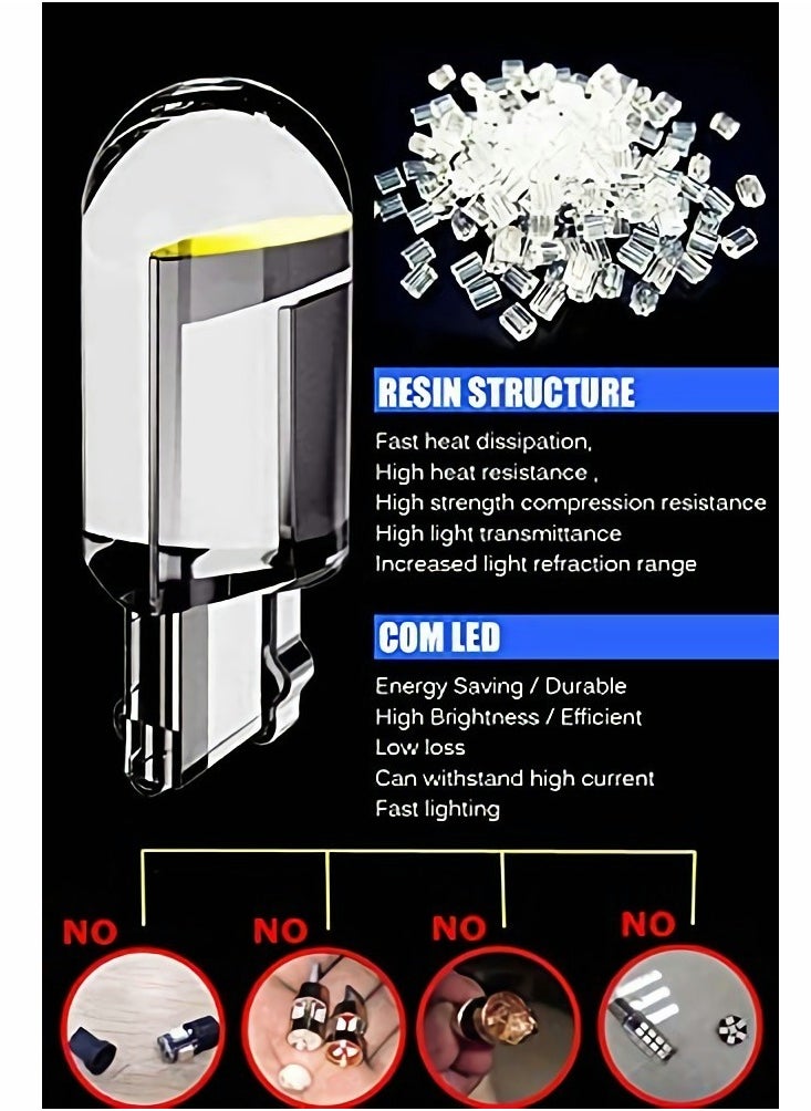SYOSI 194 LED Bulbs 6000K White, 6000K 68 2825 W5W T10 Wedge COB LED Replacement Bulbs, Super Brightness, for License Plate Lights, Car Position Lamps, Map Light, 30pcs  - Image 5