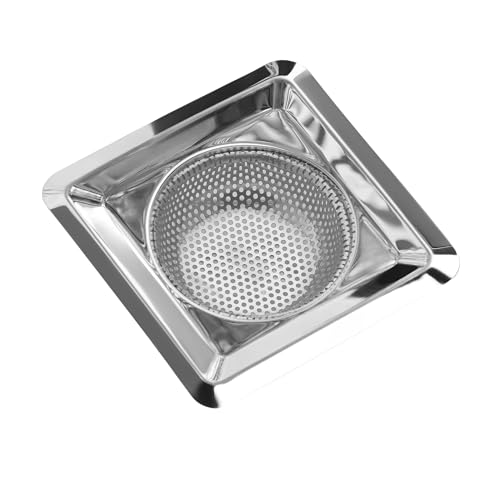 Hian Square Stainless Steel Kitchen Sink Strainer – Silver Perforated Drain Filter for Food Waste & Clog Prevention | Rust-Resistant, Easy to Clean (Pack of 1) - Image 1