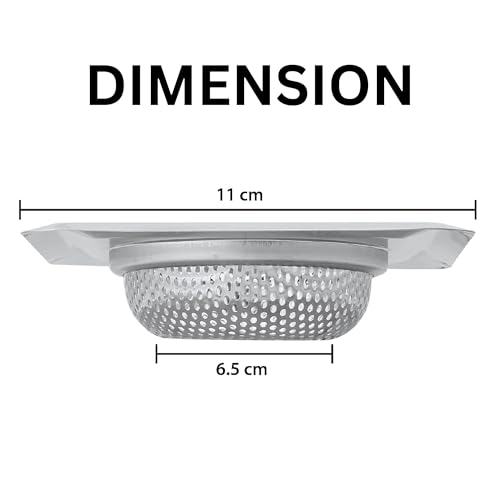 Hian Square Stainless Steel Kitchen Sink Strainer – Silver Perforated Drain Filter for Food Waste & Clog Prevention | Rust-Resistant, Easy to Clean (Pack of 1) - Image 2