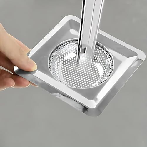 Hian Square Stainless Steel Kitchen Sink Strainer – Silver Perforated Drain Filter for Food Waste & Clog Prevention | Rust-Resistant, Easy to Clean (Pack of 1) - Image 4