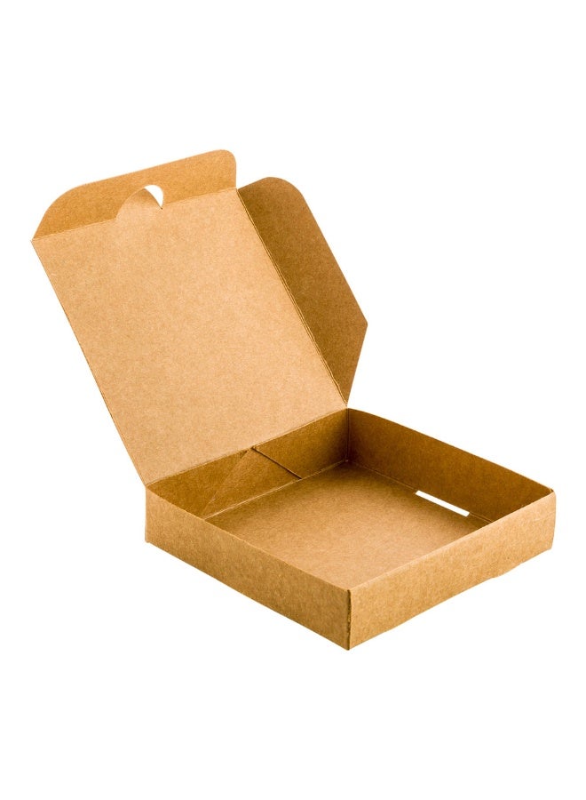 Restaurantware 3.5 x 3.5 x 0.8 Inch Pizza Boxes, 100 Disposable Small Pizza Boxes - Durable, Locks In Pizzas, Cookies, Or Party Favors, Kraft Paper Tiny Pizza Boxes, For Take Out, Or Catering  - Image 1