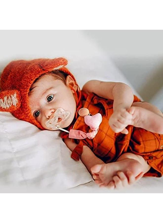 إي سي في في 5 عبوات من لعبة مشبك اللهاية مع منشفة منديل مضادة للضياع وأسنان مضادة للسقوط وسلسلة عضاضة ومقود للأطفال الأولاد والبنات على شكل للجنسين هدية عيد ميلاد وعيد الميلاد - Image 2