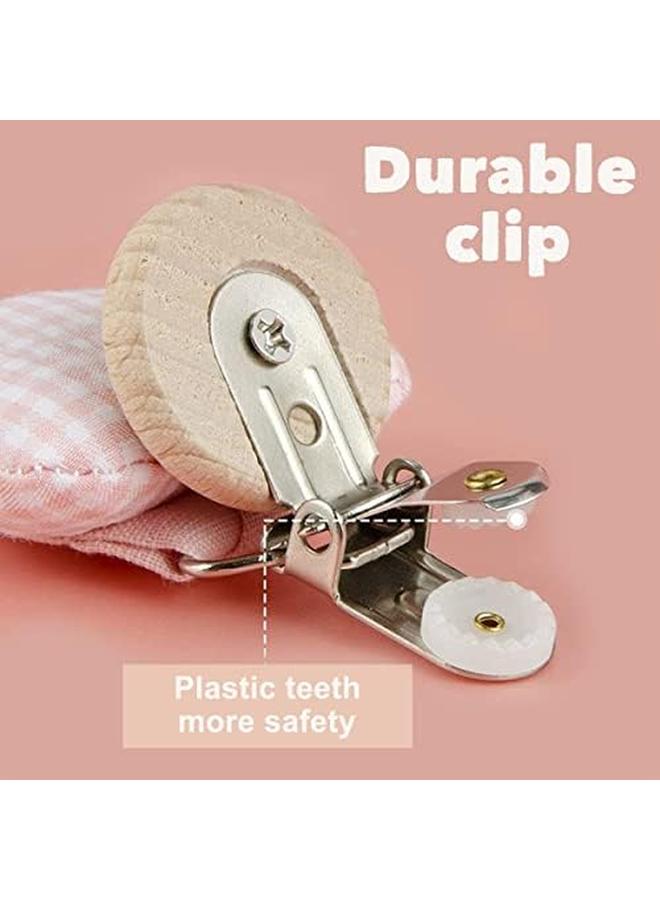 إي سي في في 5 عبوات من لعبة مشبك اللهاية مع منشفة منديل مضادة للضياع وأسنان مضادة للسقوط وسلسلة عضاضة ومقود للأطفال الأولاد والبنات على شكل للجنسين هدية عيد ميلاد وعيد الميلاد - Image 4