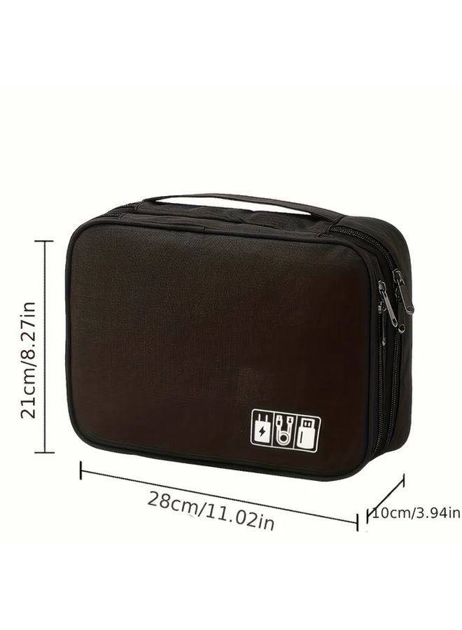 Grey Electronic Storage Bag Organizer For Cables Phone Hard Disk Travel - Image 3