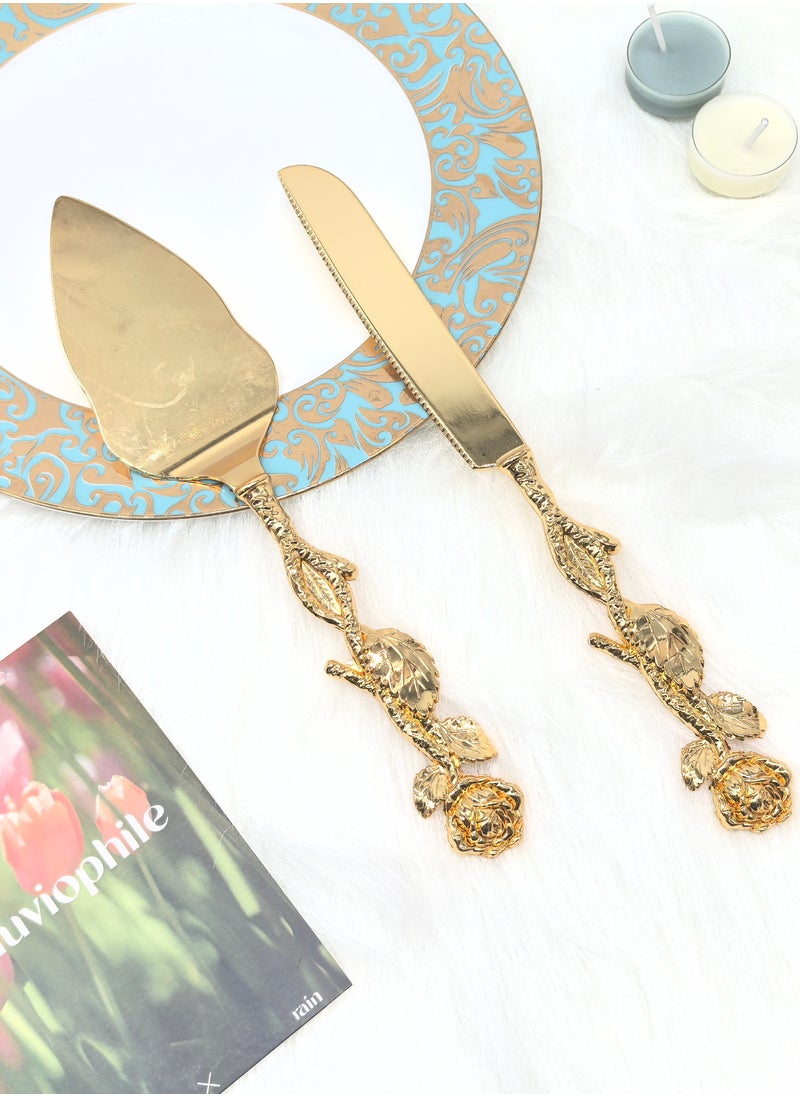 WINON 2PCS Rose Design Cake knife serving set  - Image 5