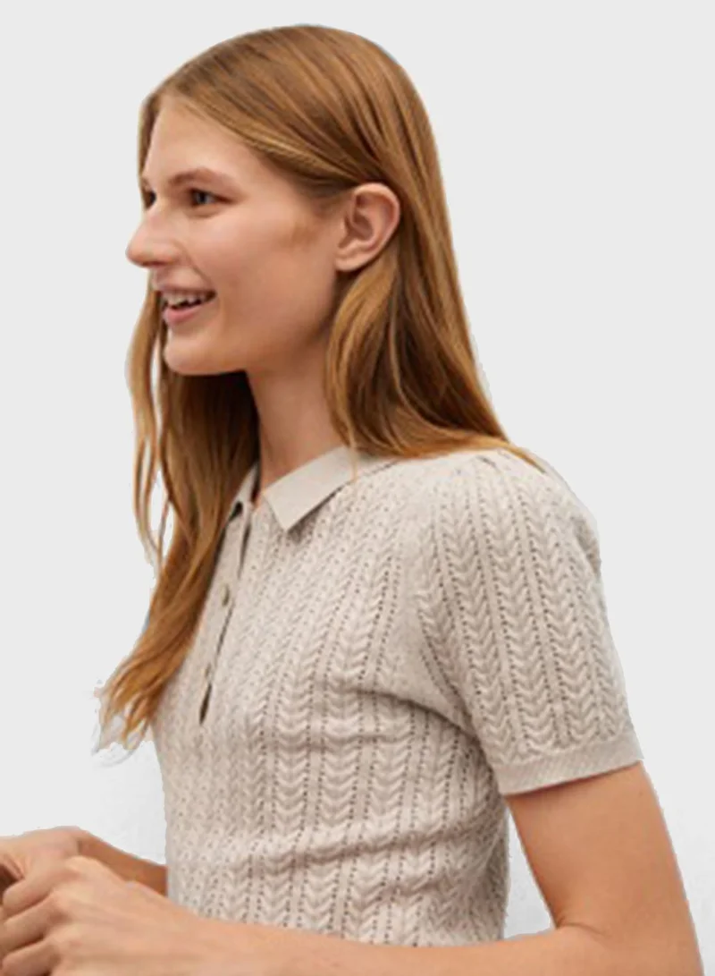 MANGO Knitted Polo