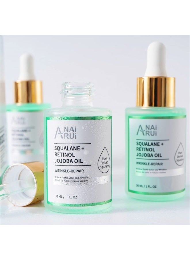 ANAI RUI Squalane Retinol Jojoba Oil Moisturizer for Face Hydrate, Nourish, Moisturize Fine Lines and Wrinkles, Wrinkle-Repair Facial Oil for Smoother, Supple Skin 1 fl. Oz - Image 2