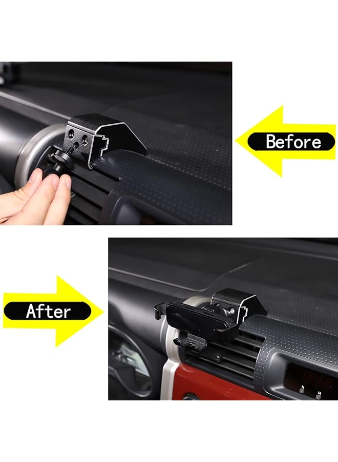 متوافق مع حامل هاتف السيارة Toyota Fj Cruiser 2007-2021، حامل هاتف خلوي في منفذ هواء وحدة التحكم المركزية، حامل هاتف بدون استخدام اليدين في فتحة التهوية (الطراز E) - Image 5