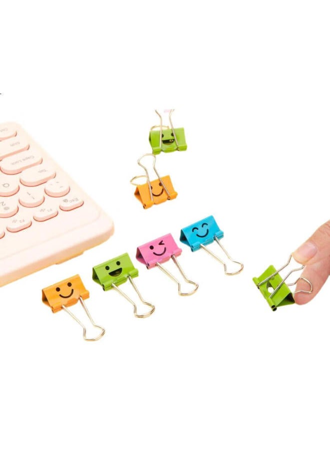 Deli 48 Pieces 25Mm Smile Series Metal Long Tail Binder Clips Document Clips Swallow Tail Clips Medium-Sized File Clips Office Supplies 48 Pieces/Tube 8486 - Image 1