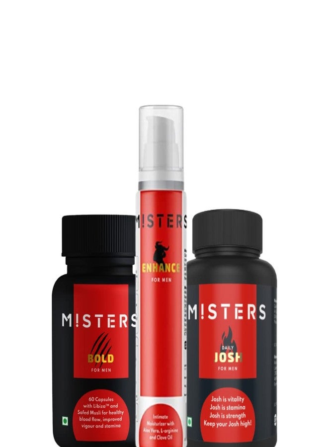 Misters Combo of Bold with Libiza, Enhance Intimate Cream & Daily Josh for Men | Pack of 3 - Image 1