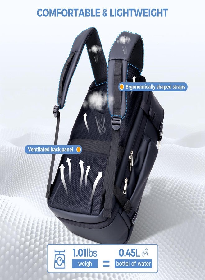 SHOWKOO Laptop Backpack for 17 Inch Laptop, 40L Expandable Large Capacity Backpack, TSA Carry On Travel Backpack with Padded Laptop Compartment, Water-Resistant College & Commuter Bag, Black - Image 5