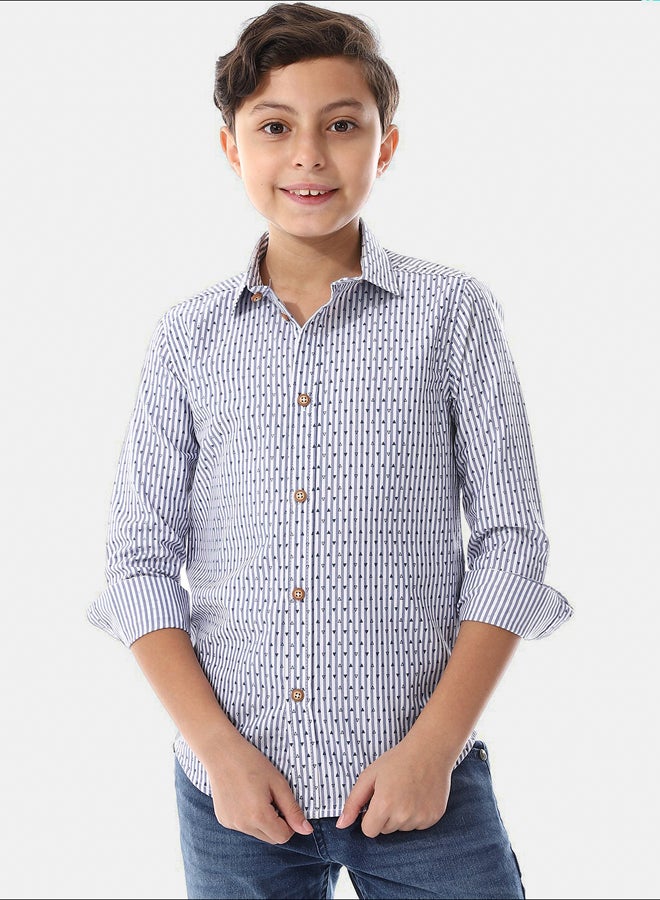 Andora Turn Down Collar Striped Boys Shirt - Image 3