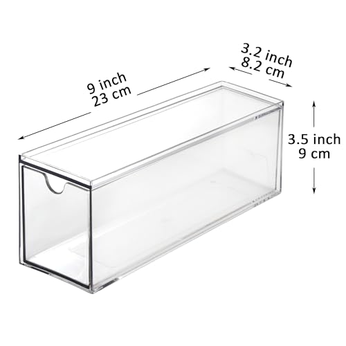 Youngever 3 Drawers Plastic Kitchen Pantry Stackable Storage Organizer, Plastic Tea Packet Organizers, Stackable Tea Bag Holder, 9" x 3" x 3.5" - Image 2