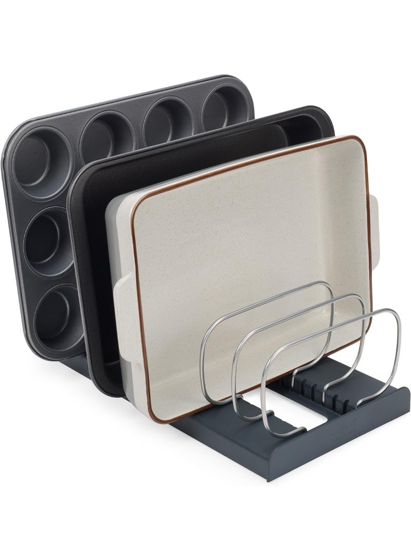 Joseph Joseph Cookware Organiser, Baking Tray Rack, Space Saving Storage for Pans, Lids, Chopping Boards - Image 1
