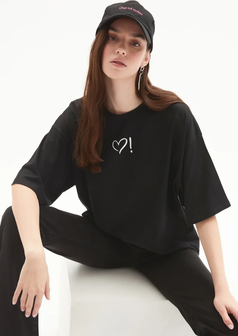 جون Half Sleeve Crew Neck Printed Cotton T-Shirt